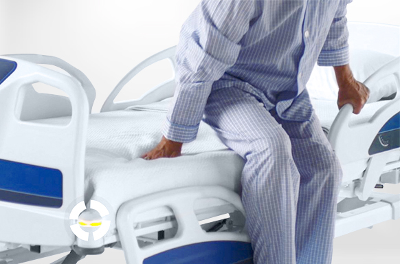 Fall prevention hospital bed - ook snow - bed exit detection system